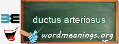 WordMeaning blackboard for ductus arteriosus